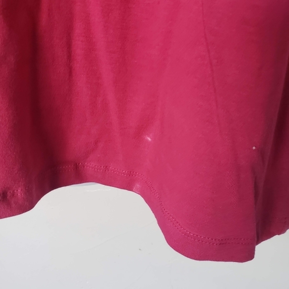 Zenana Medium Magenta Pink Short Sleeve T-shirt V-neck Basic Solid Layering Top - Picture 4 of 7